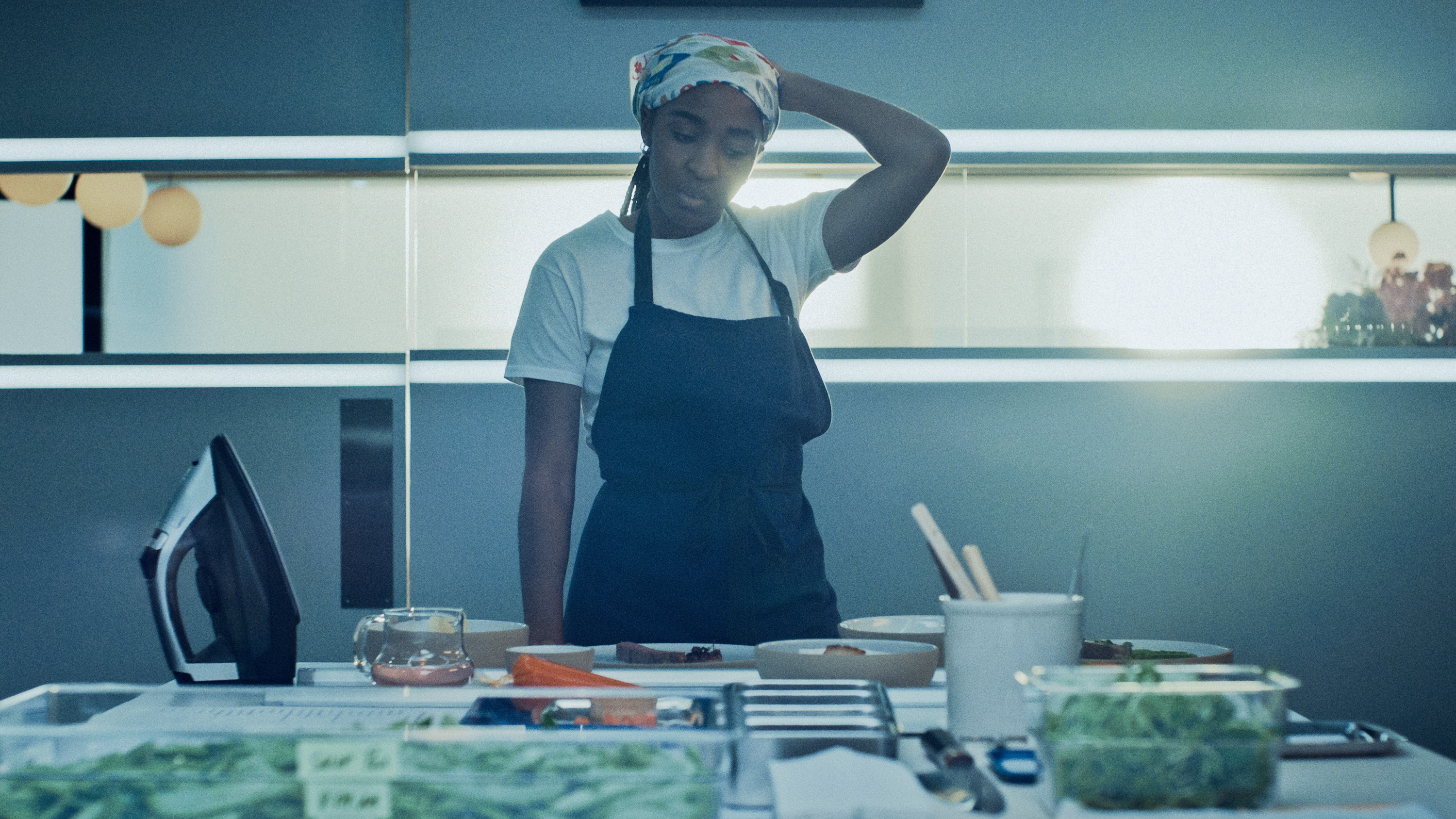 Sydney looks stressed in The Bear's kitchen in the FX series' third season