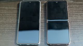 Samsung Galaxy Z Flip 6 next to the Galaxy Z Flip 5