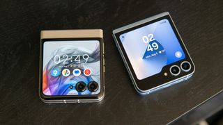 The Motorola Razr 2024 next to the Samsung Galaxy Z Flip 6