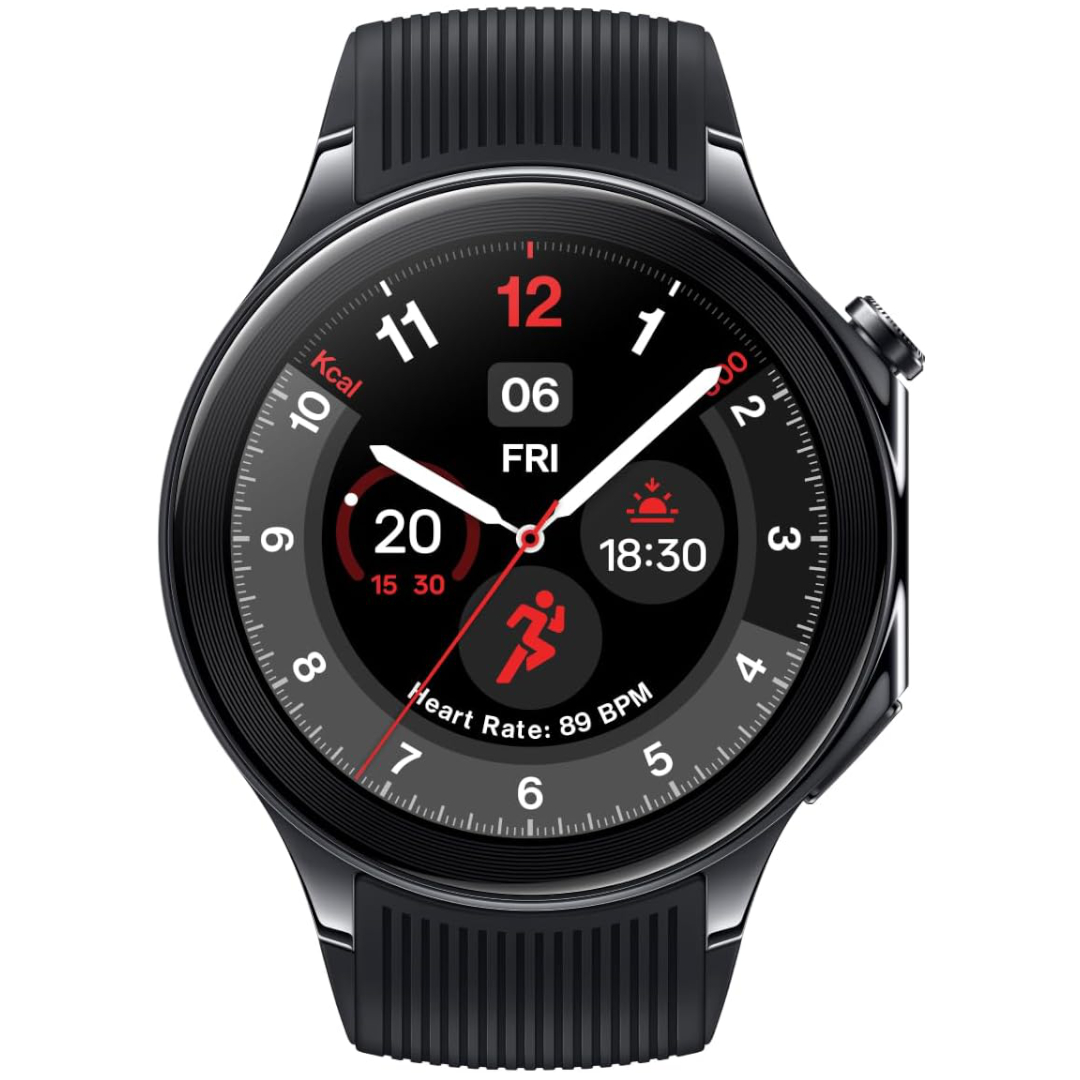 Render of the Black Steel OnePlus Watch 2