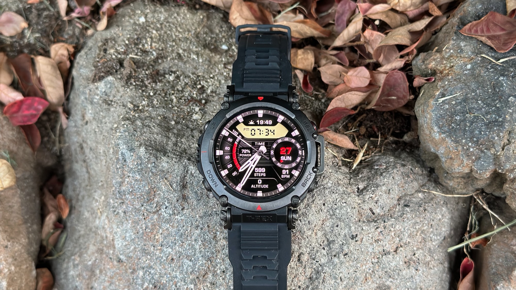 A close-up of the Amazfit T-Rex Ultra