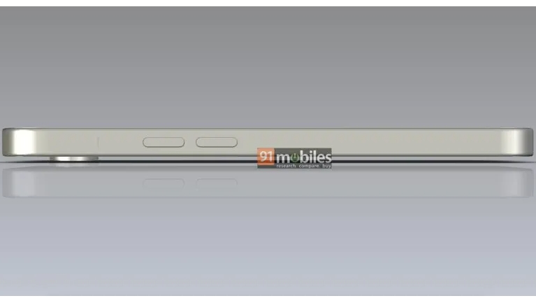 A leaked CAD render of the iPhone SE 4