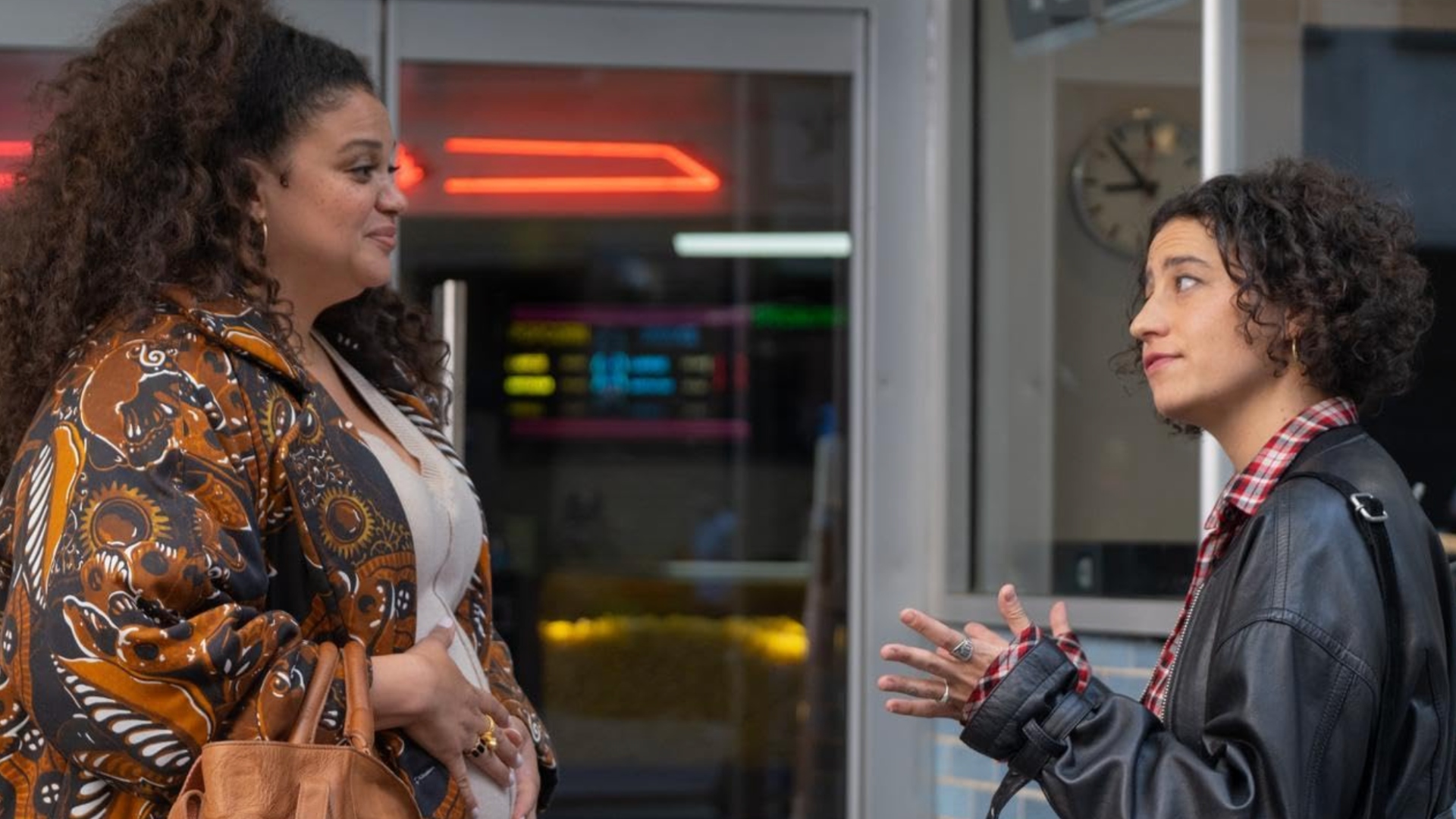 Eden and Dawn stare at each other on the street in Babes