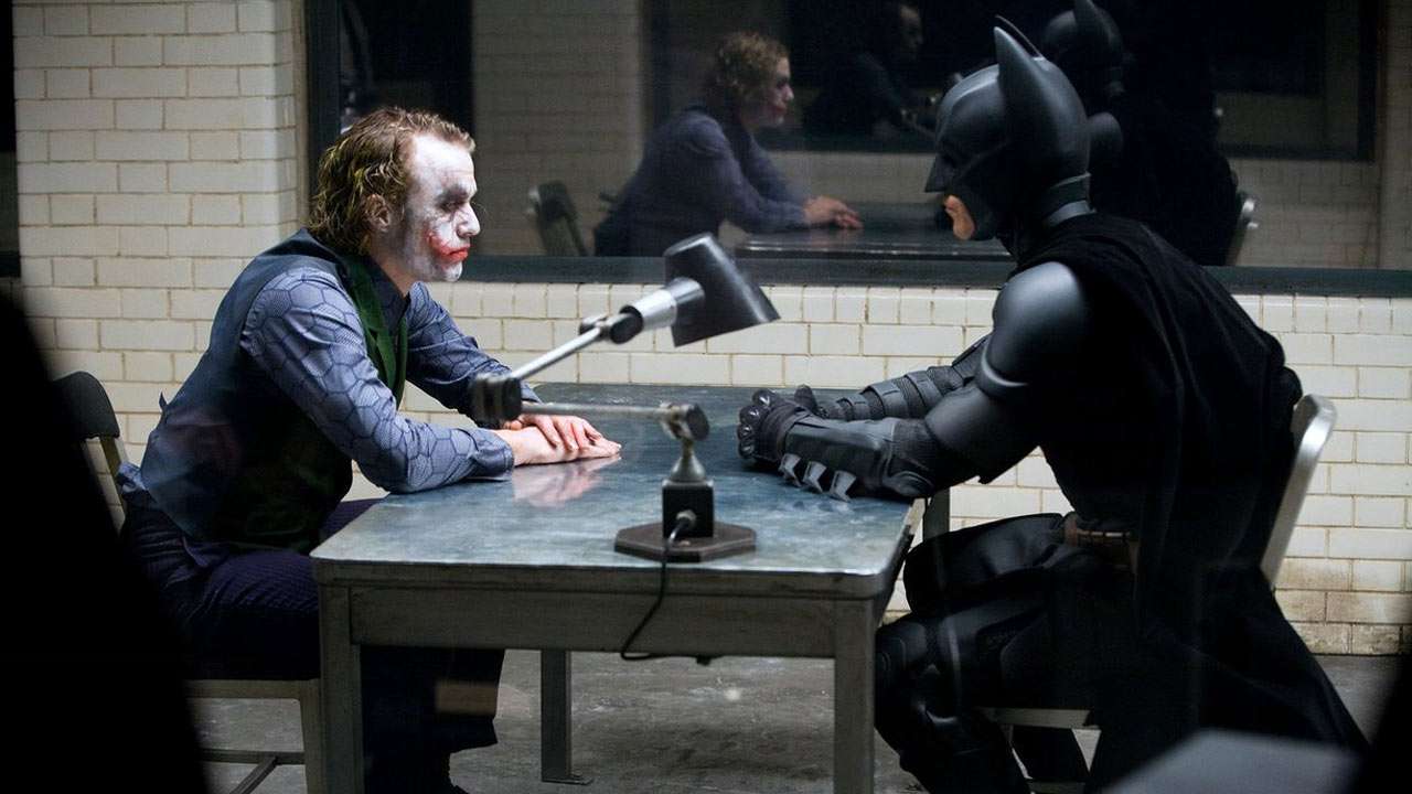 Batman interrogates Joker in The Dark Knight