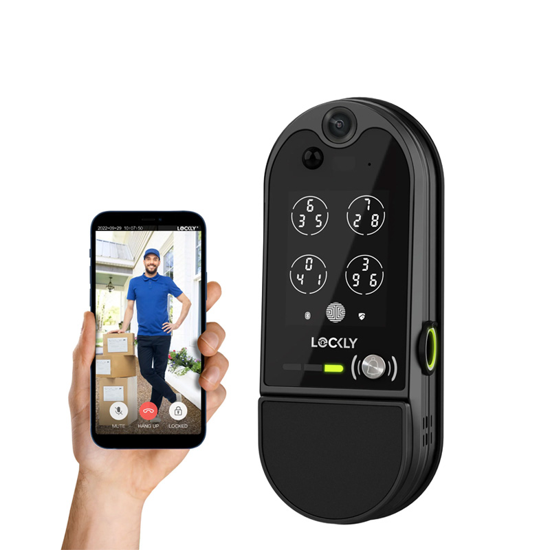 Lockly Vision Elite render wutg lock and phone app