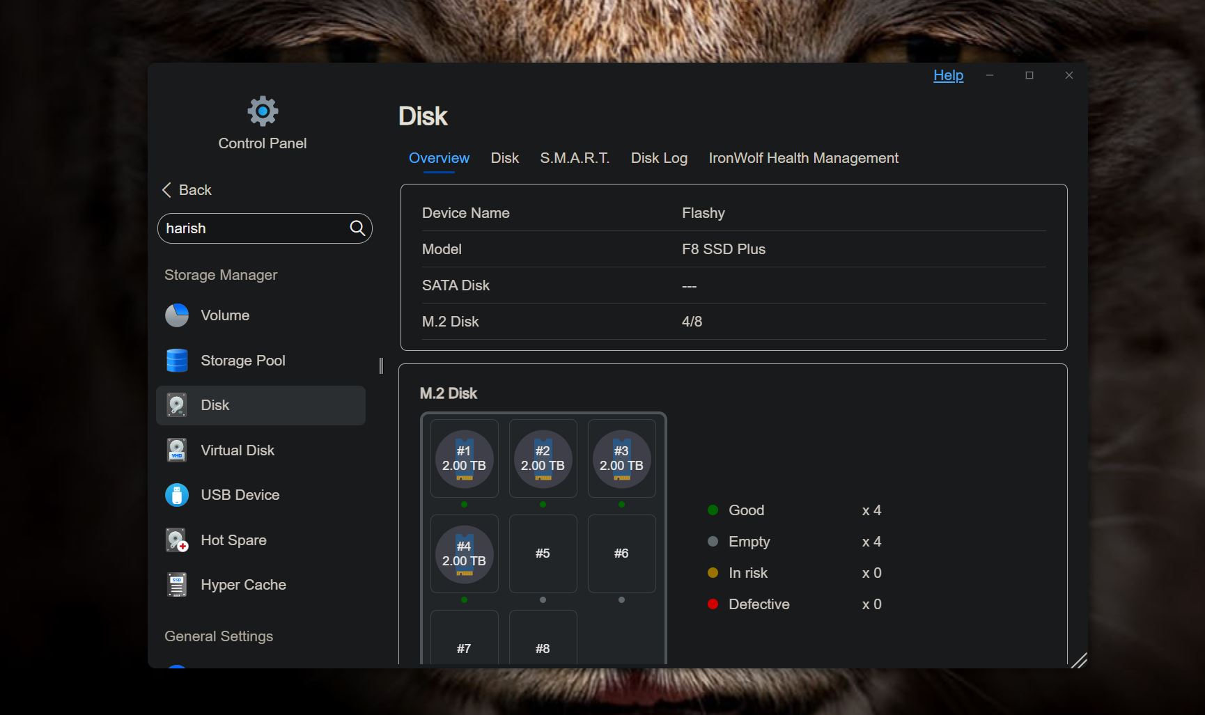 TOS 6 software on the TerraMaster F8 SSD Plus