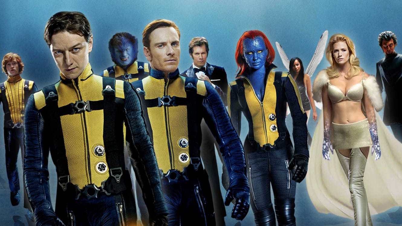 The cast of X-Men: First Class in a promotional image for the 20th Century Fox movie