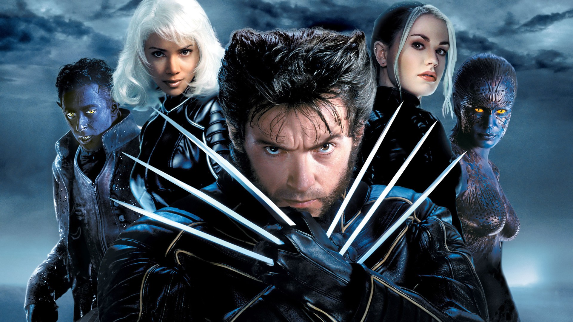 Wolverine, Storm and Rogue as seen in the X-Men 2 movie