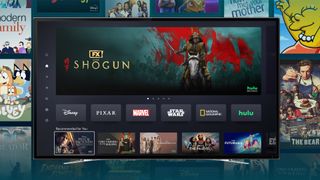 The Disney and Hulu duo streaming service on a TV