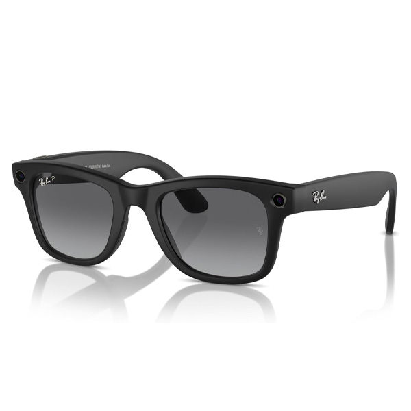 An official product render of Ray-Ban Meta Smart glasses in Wayfarer style