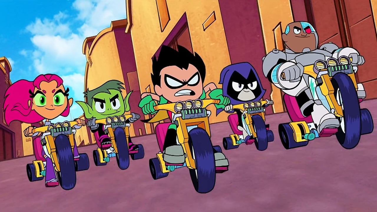 Robin leads his team on some tricycles in Teen Titans Go! To The Movies