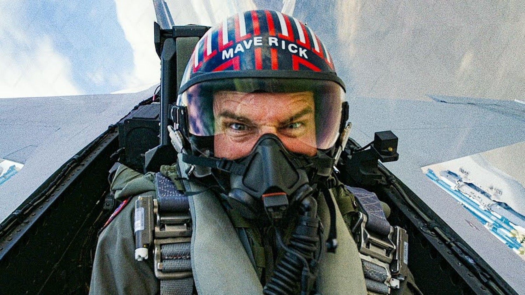 Tom Cruise in the cockpit in Top Gun: Maverick.