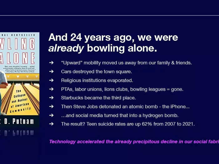 Then Pie cites research about loneliness from more than two decades ago.