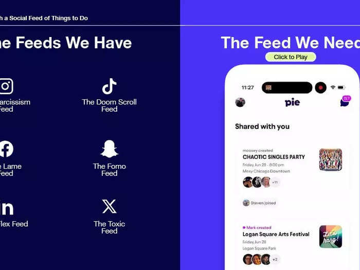 Pie compares its feed to the social media feeds we already have.