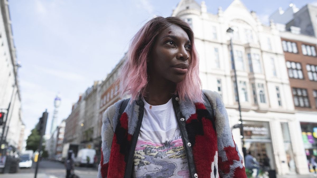 Michaela Coel's Arabella looks worried in I May Destroy You