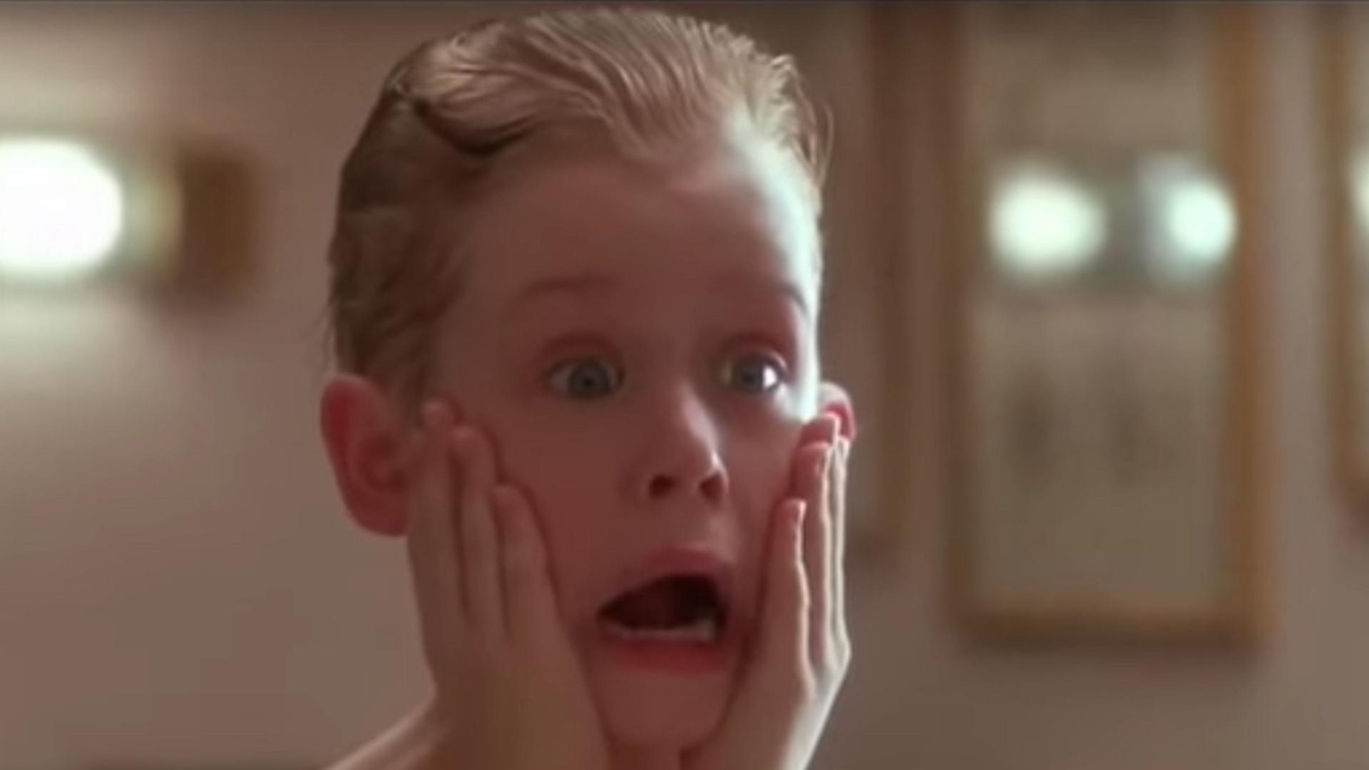 Home Alone's Kevin McAllister in the famous hands-on-face pose