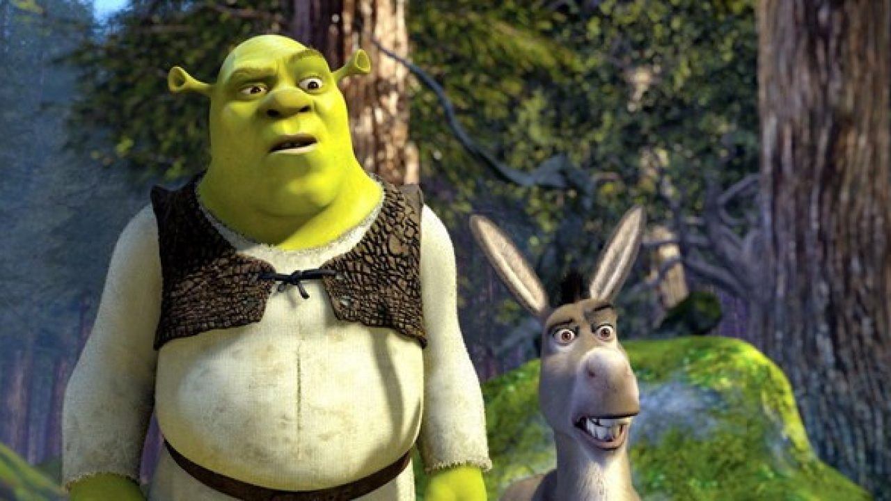 Shrek and Donkey on a quest in 2001's Shrek film