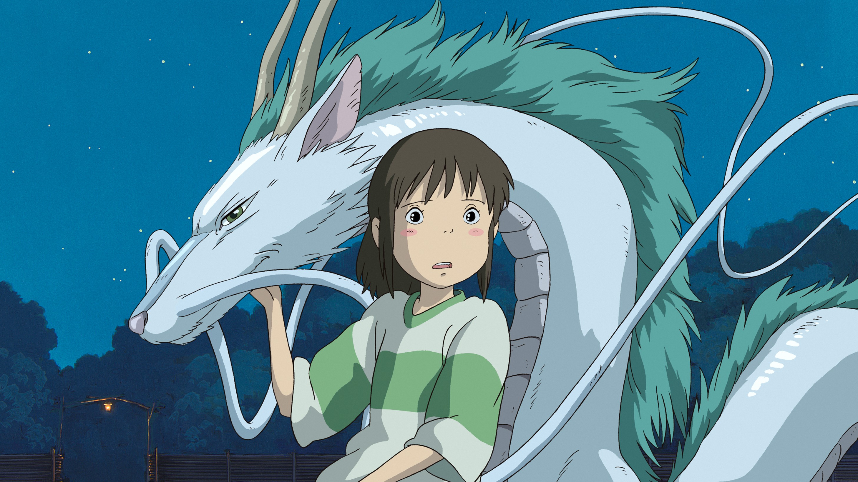 Chihiro and Haku in Spirited Away