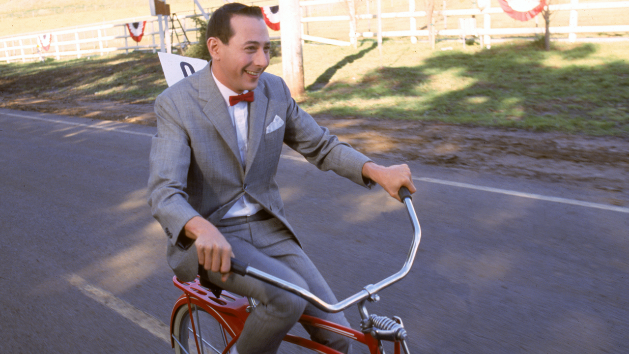 Pee-wee rides his beloved bike in Pee-wee's Big Adventure