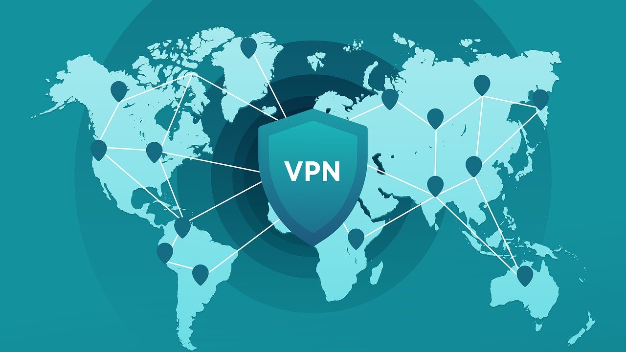 VPN badge in front of the world map