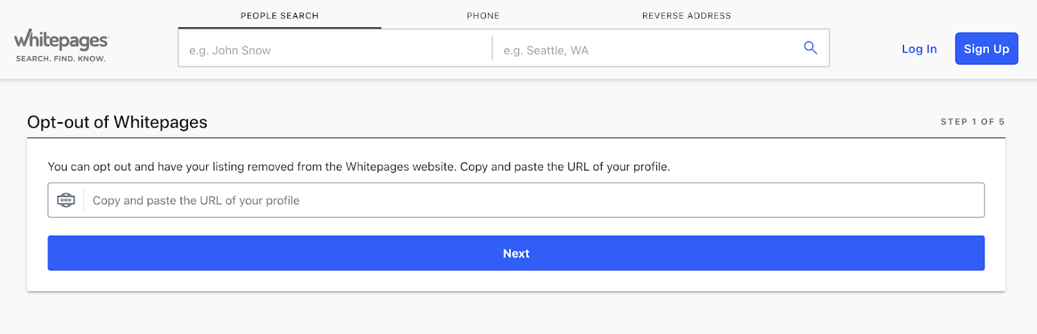 How to opt out of Whitepages