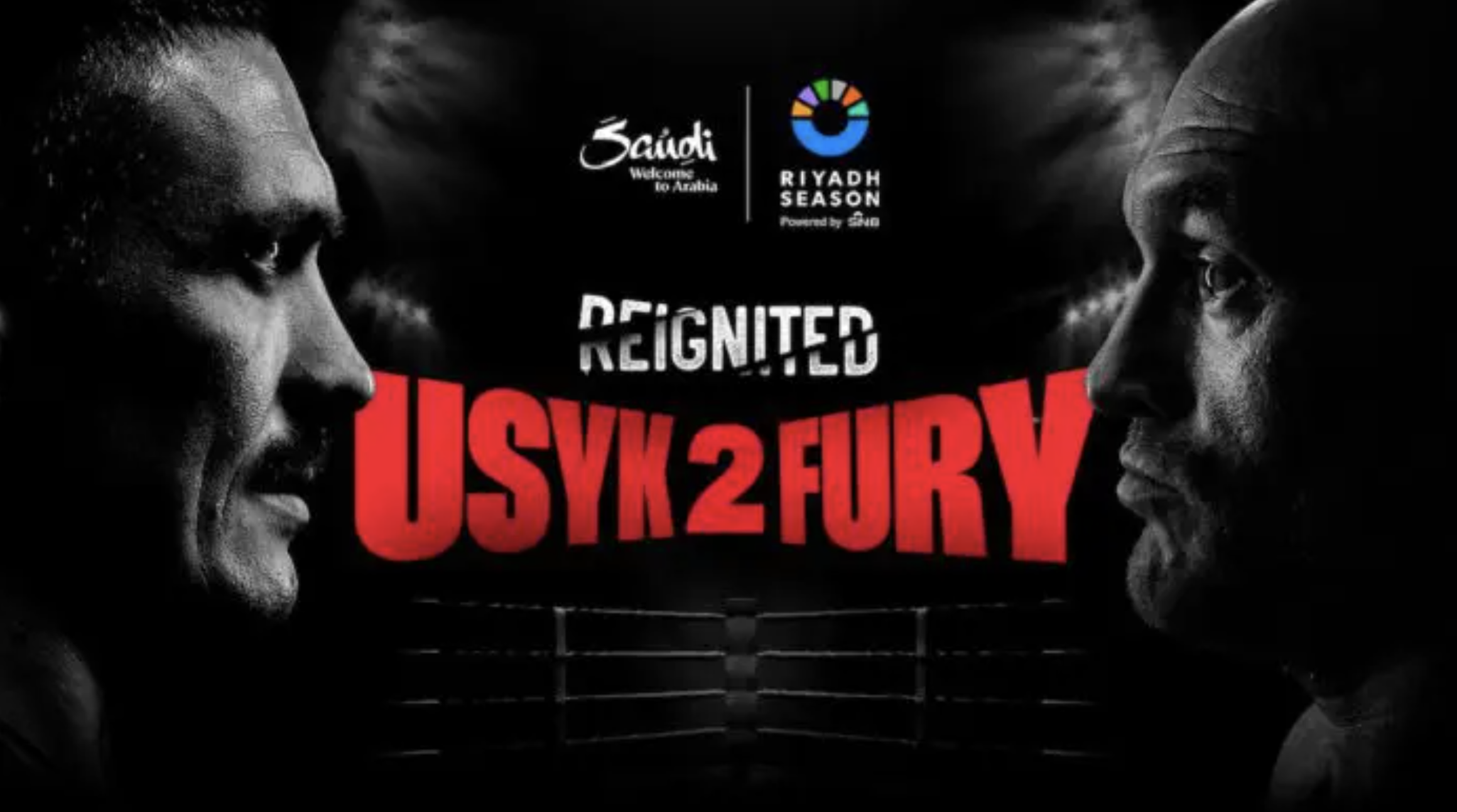 Usyk vs Fury 2: Reignited promotional image showing the pair facing off