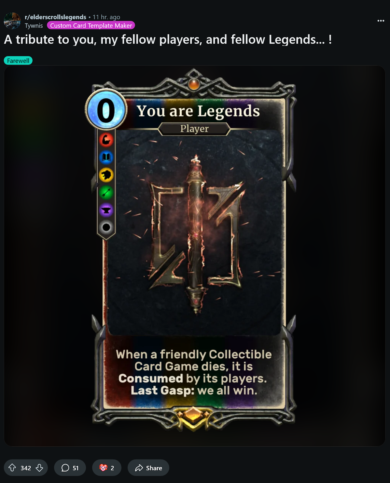 Elder Scrolls Legends farewells