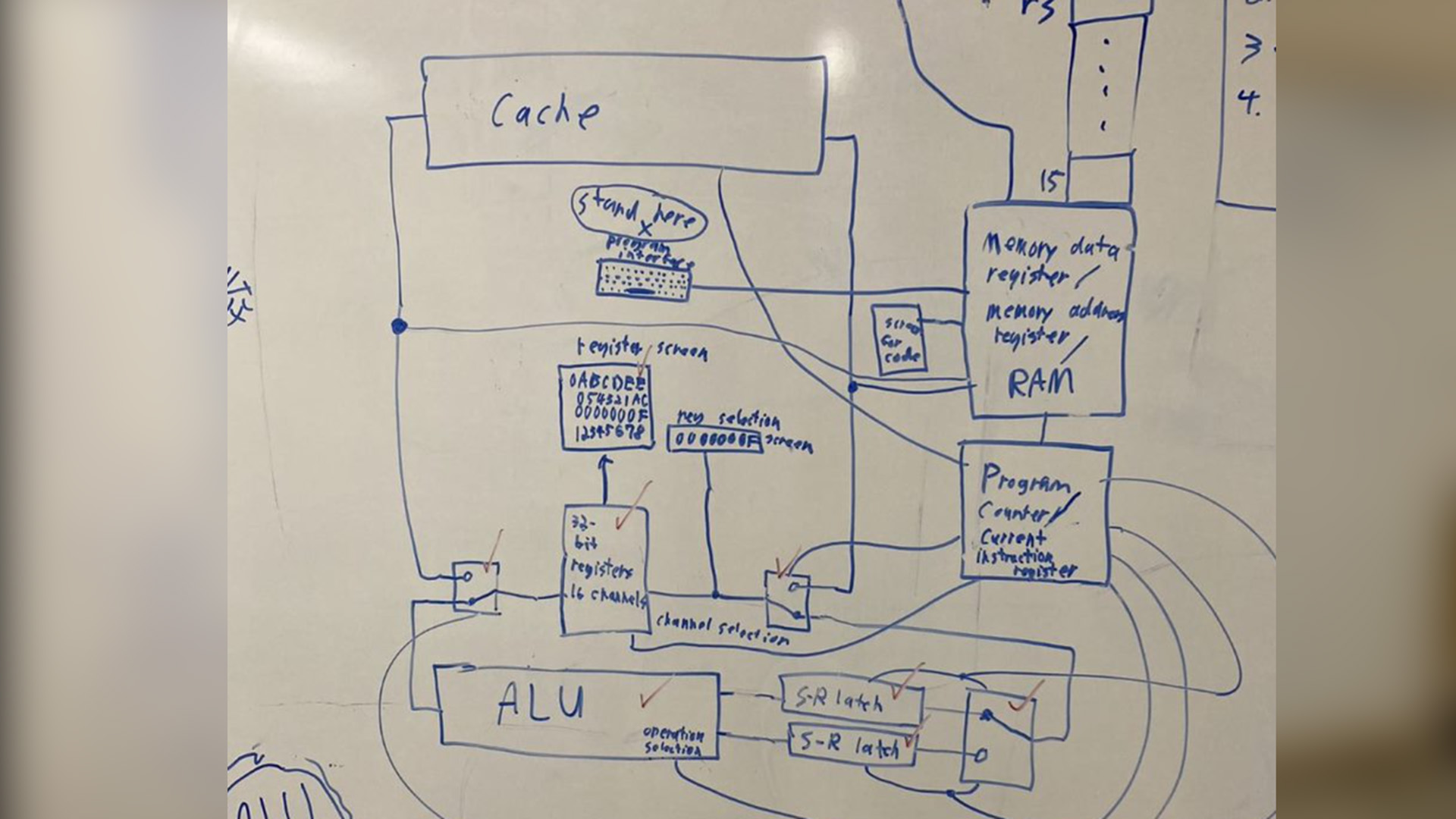 Various creations in Minecraft, including computers and calculators.