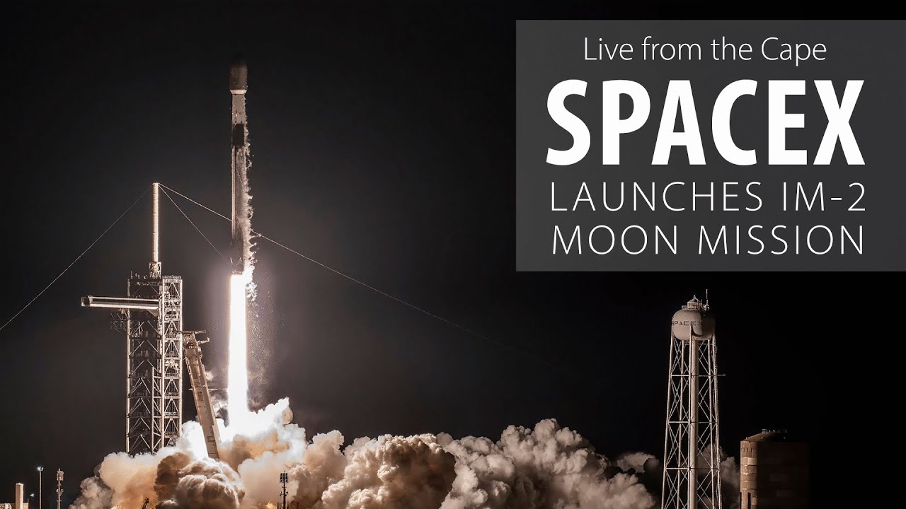 Watch live: SpaceX Falcon 9 rocket launches IM-2 Moon mission from Kennedy Space Center - YouTube