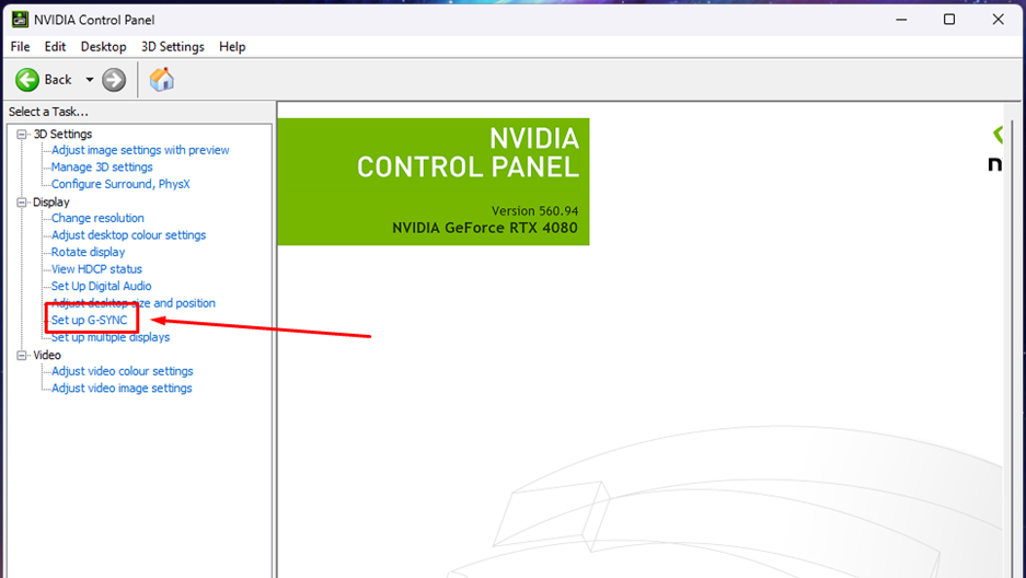 Screenshot showing the Nvidia Control Panel in Windows 11's Start menu