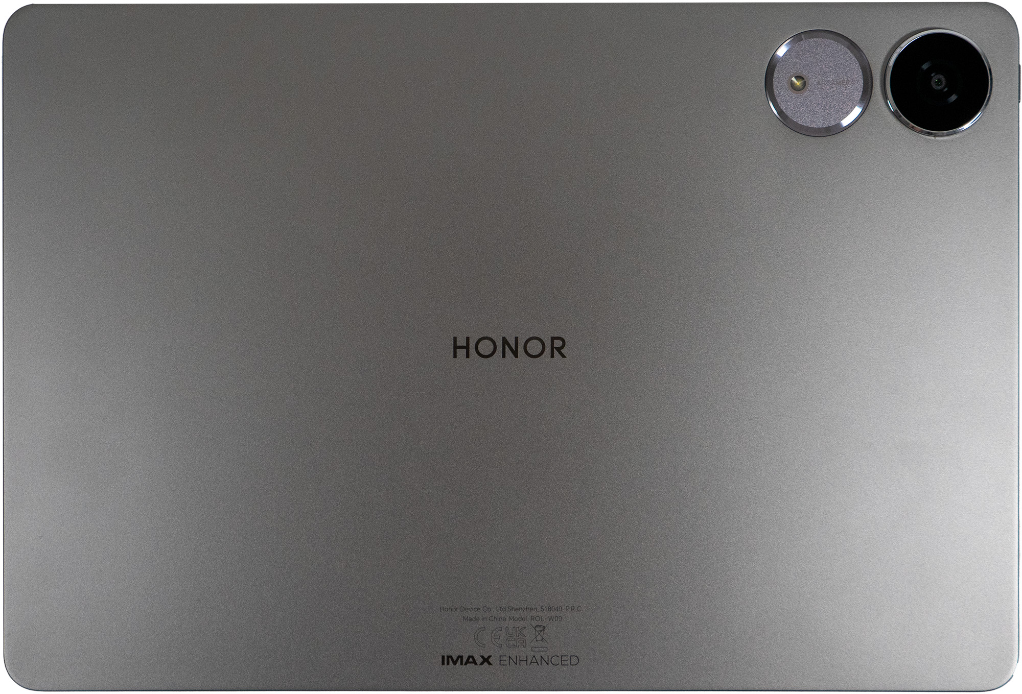 A photo of the back of an Honor Pad V9 cropped like a product render