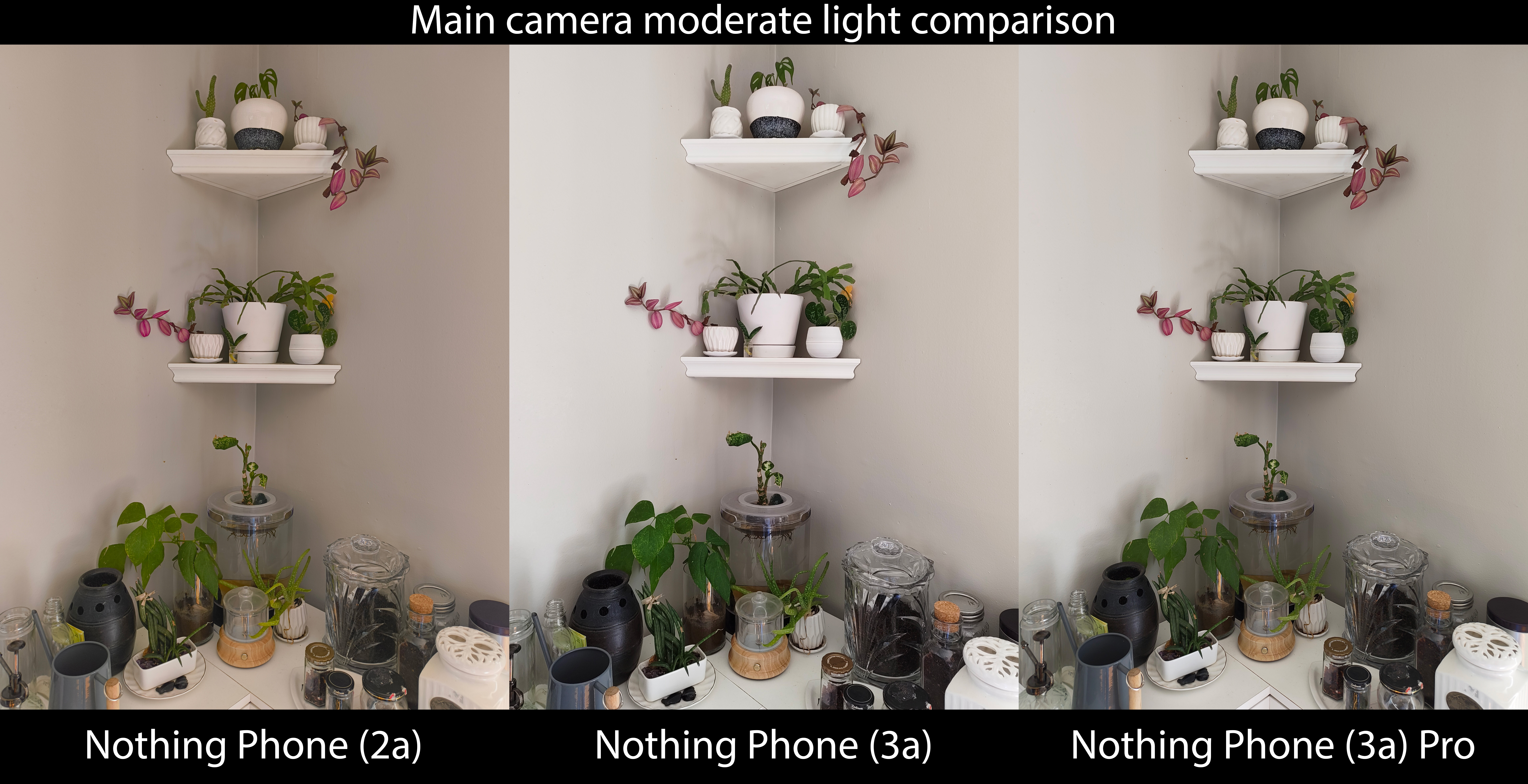 Comparing camera quality between the Nothing Phone 2a, Phone 3a, and Phone 3a Pro