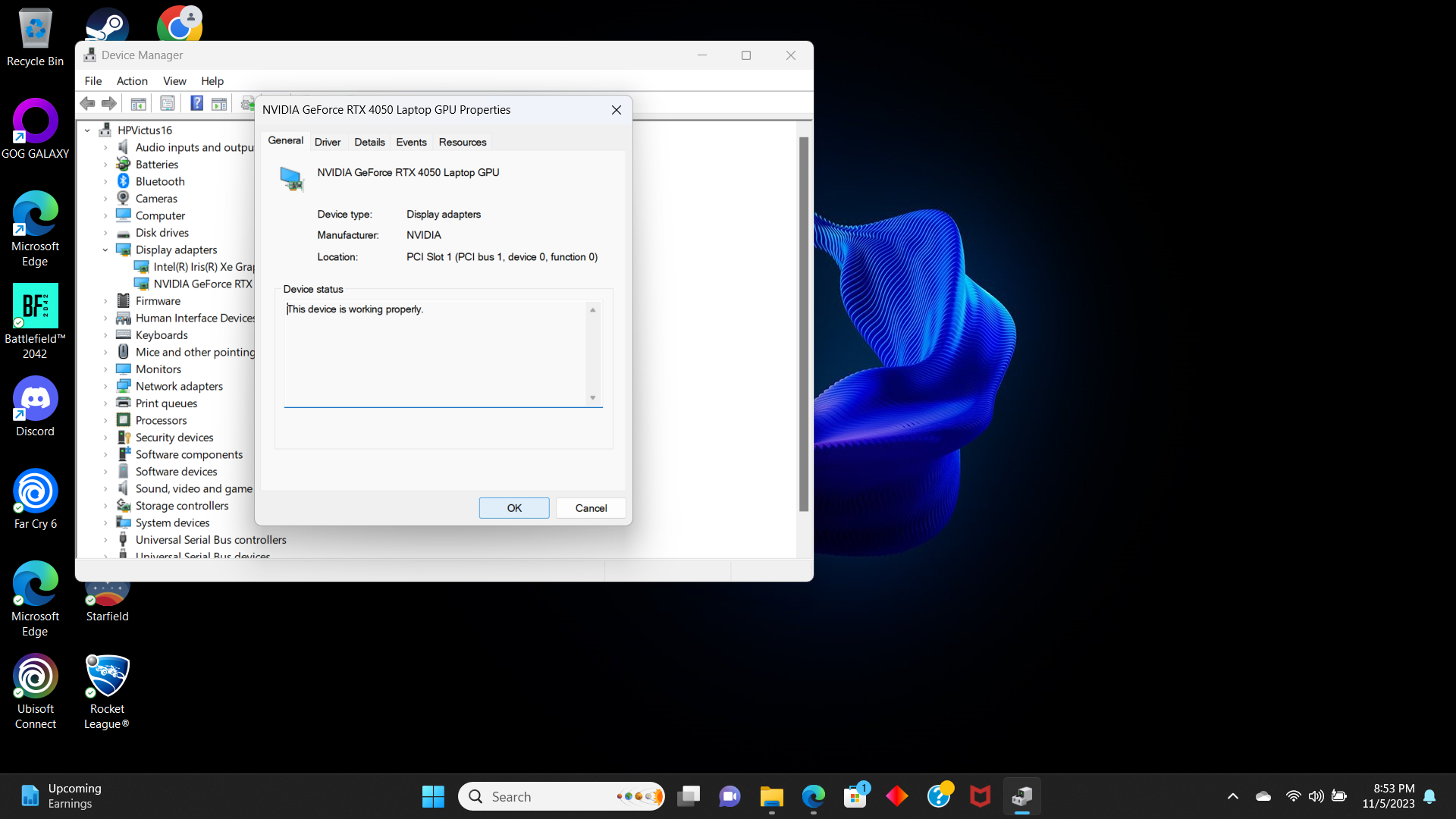 how to check what graphics card you have - open display adapter