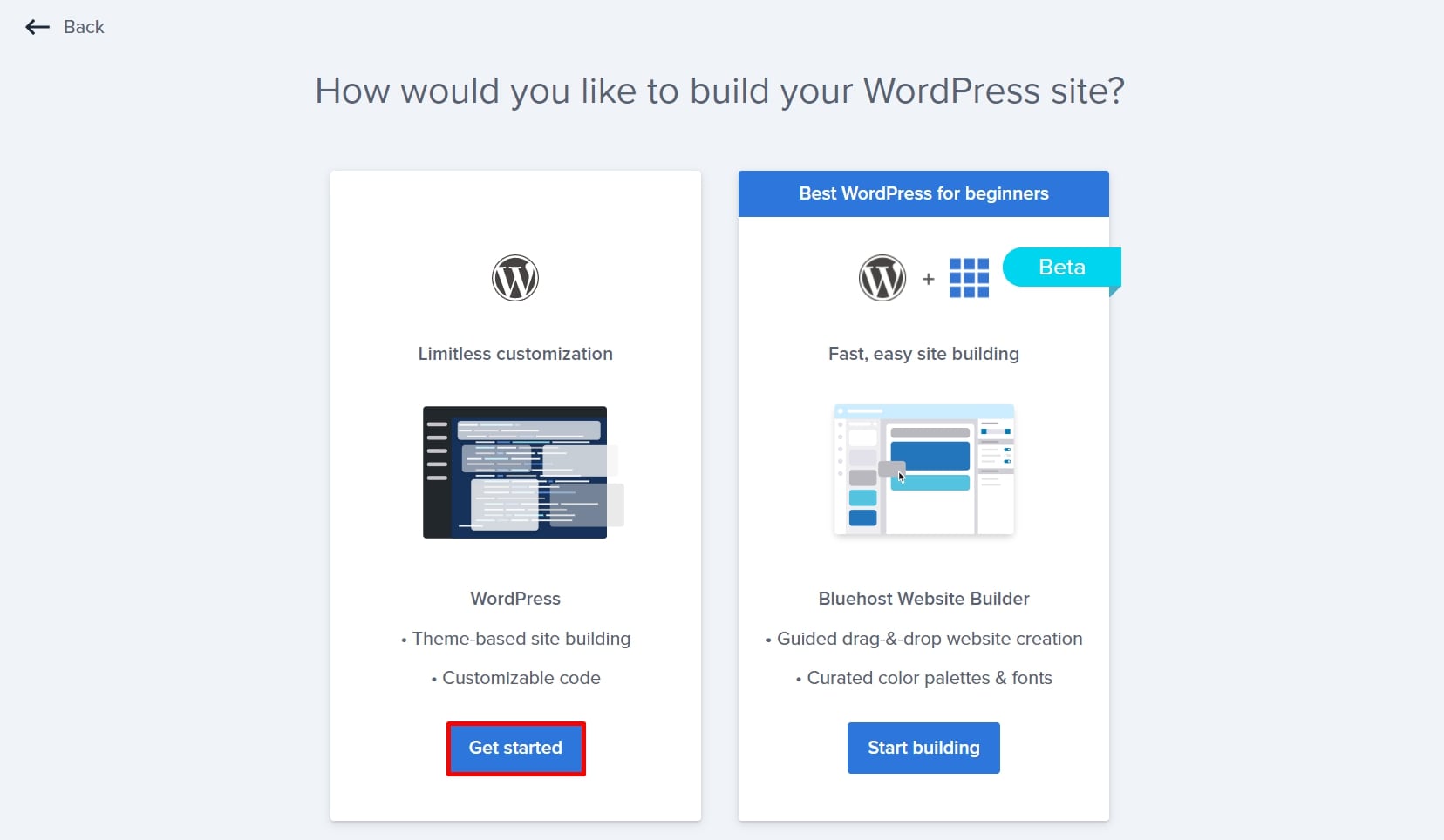 WordPress or Bluehost Website Builder
