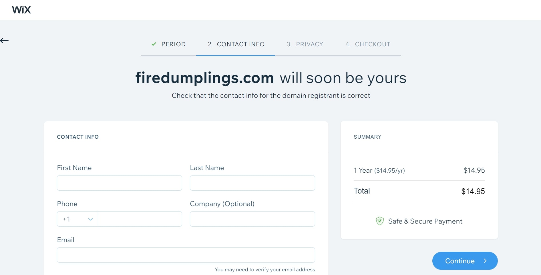 Domain Contact Info
